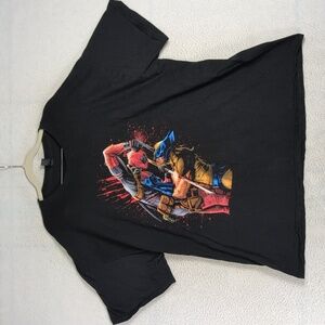 Wolverine & Deadpool Super Hero Men's Short Sleeve‎ Shirt Size 2X